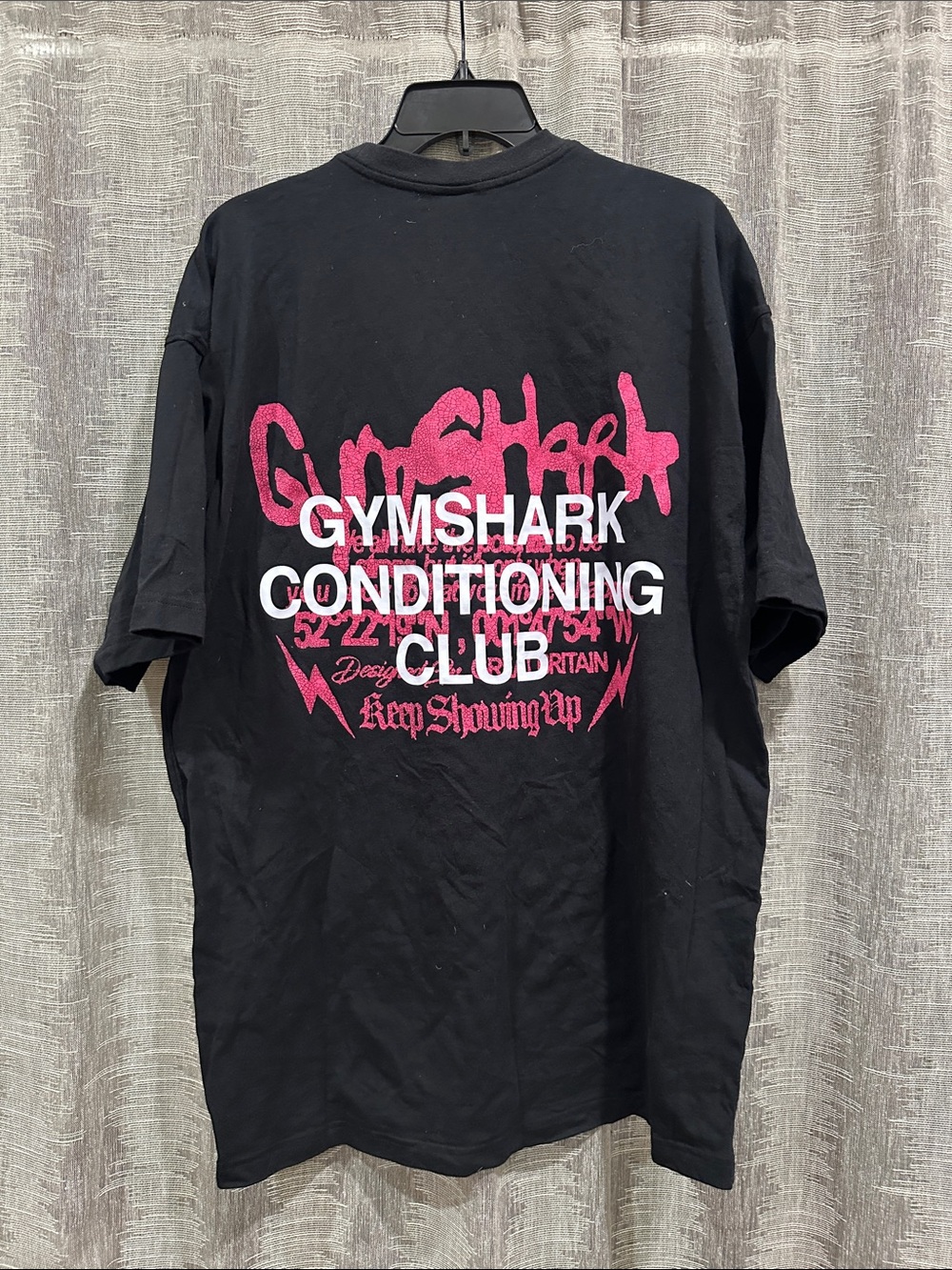 Gymshark Conditioning Club Black Tee with Pink and White Graphic